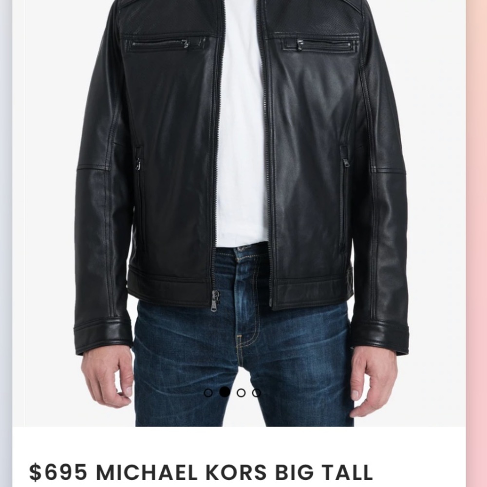 Michael Kors — Men’s Perforated Leather Moto Jacket